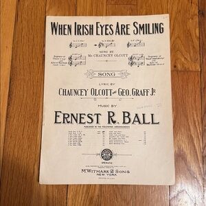 When Irish eyes are smiling Chauncey Olcott Sheet Music M Witmark & Sons
